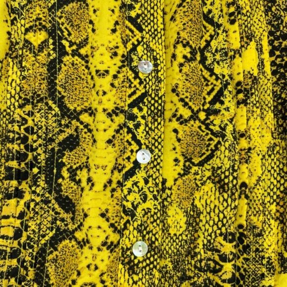 NWT NANETTE Nanette Lepore Snakeskin Button-Down Mandarin Collar Blouse Sz Small - Picture 4 of 6